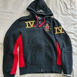 Ralph Lauren Black and Red Embroidered Men's Hoodie